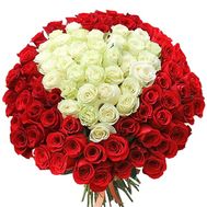 Букет роз в форме сердца