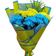 Желто голубой букет