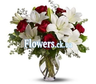 Букет из роз и лилии №230