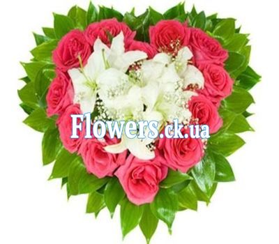 Сердце из цветов №517