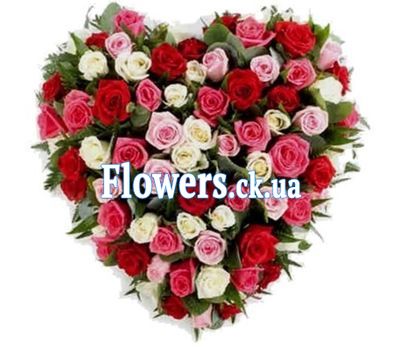 Сердце из цветов №515