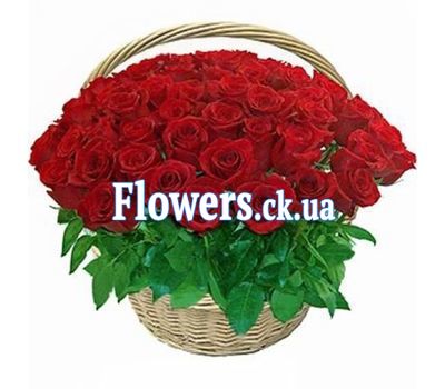 Корзина из красных роз №426