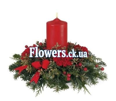 Новогодняя композиция со свечей №903