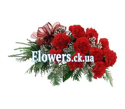 Новогодний букет цветов из гвоздик №906