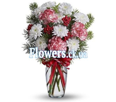 Новогодний букет - Снежный №912