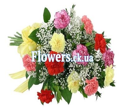 Bouquet of flowers from multi-colored carnations