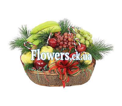 Новогодняя корзина с фруктами - Рождество №900