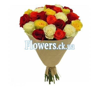 25 разноцветных роз