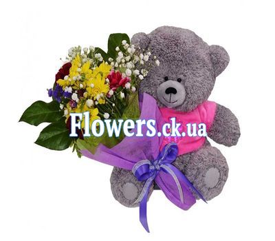 Букет з іграшкою