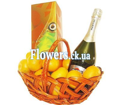Подарунковий кошик з елітним шампанським
