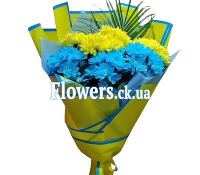 Желто голубой букет
