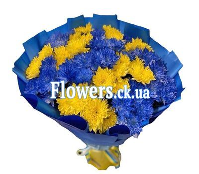Желто синий букет цветов